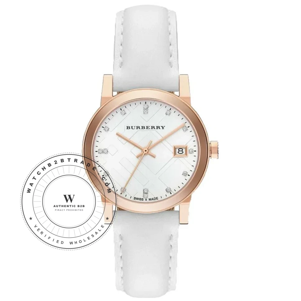 Burberry Burberry The City Diamond Ladies Rose Gold 34mm Watch (BU9130) - Wholesale Luxury Timepiece