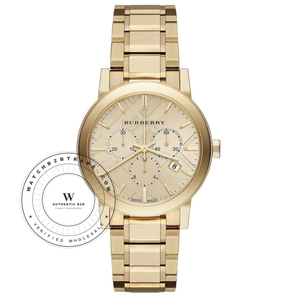 Burberry Burberry Gold Tone Chronograph 38mm Watch (BU9753) - Wholesale Luxury Timepiece