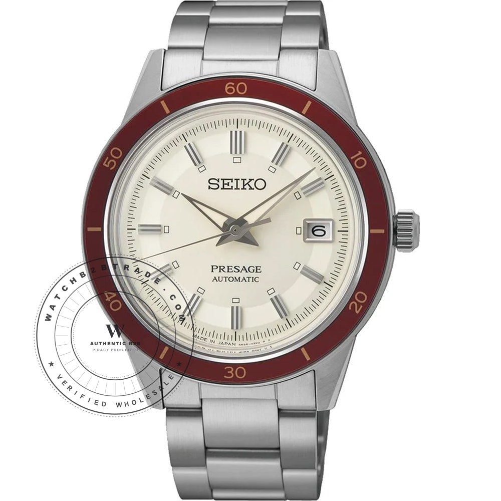 Seiko Presage SRPH93J1 Presage - Style 60s ‘Ruby’ Watch (SRPH93J1) - Wholesale Luxury Timepiece