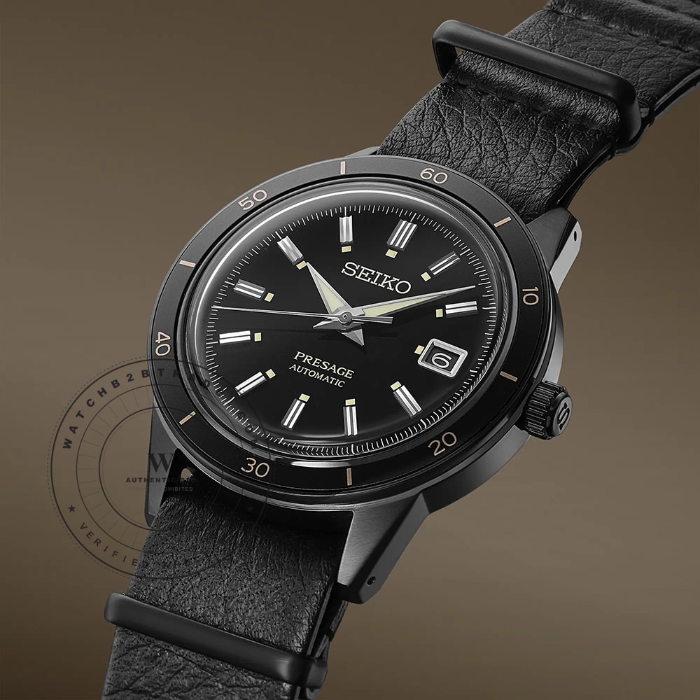 Seiko Presage SRPH95J1 Presage - Style 60s ‘Stealth’ Watch SRPH95J1 - Angle 2
