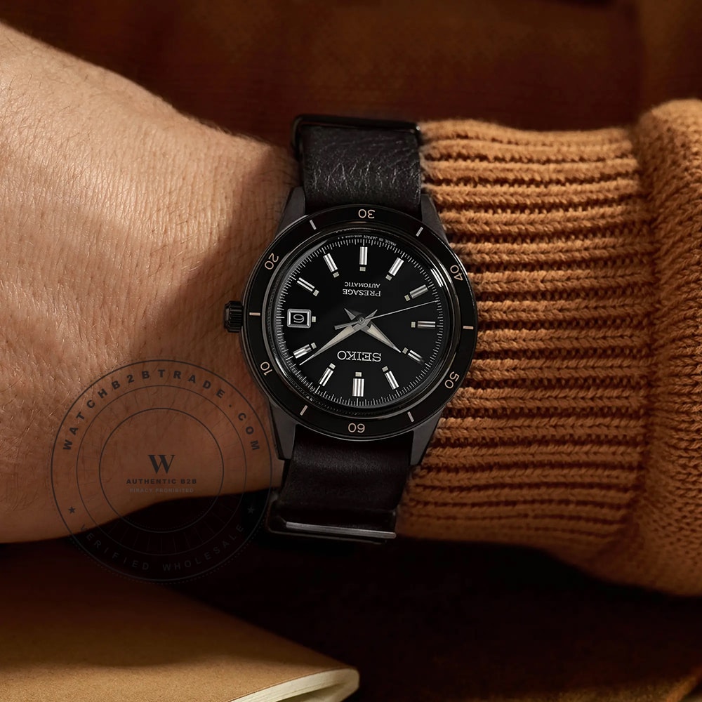Seiko Presage SRPH95J1 Presage - Style 60s ‘Stealth’ Watch SRPH95J1 - Angle 3