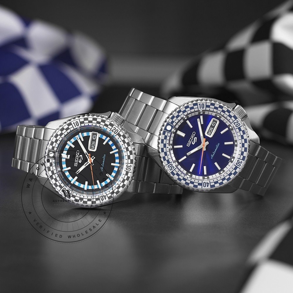 Seiko 5 Sports SRPK65K1 Seiko 5 Sports ‘Checkered Flag’ Watch SRPK65K1 - Angle 7